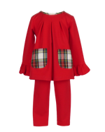 North Pole Plaid - Tollie Tunic in Red Knit