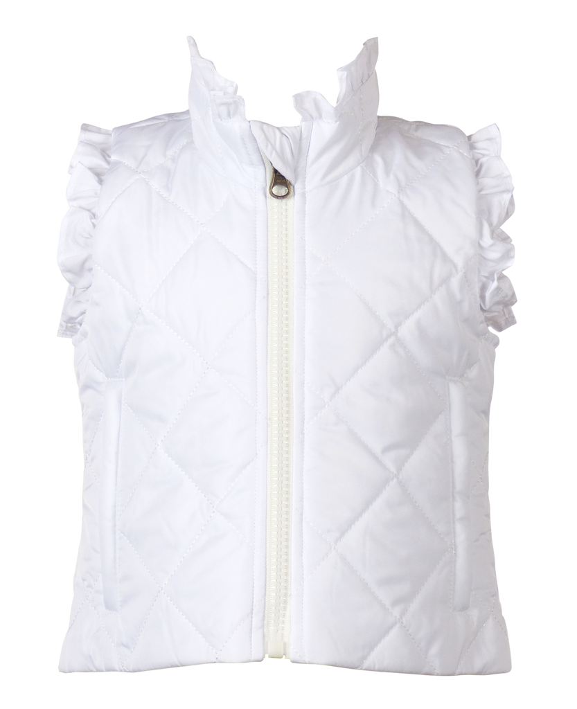Vera Vest with Ruffle - White