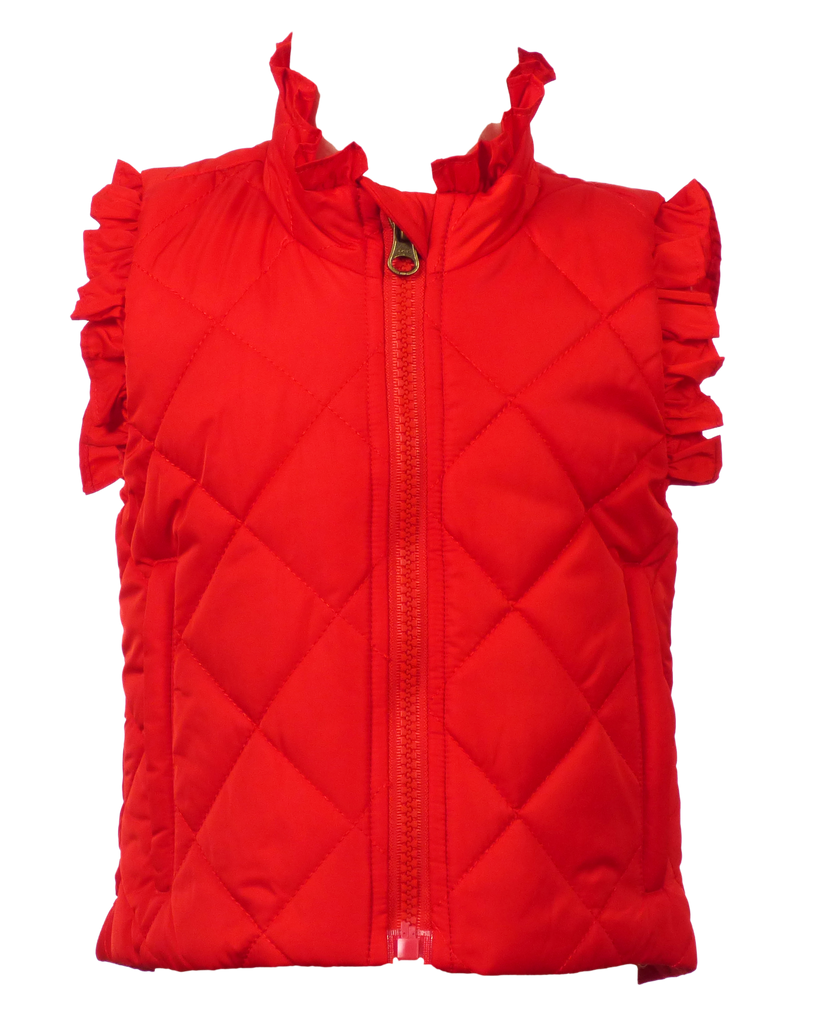 Vera Vest with Ruffle - Red