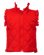 Vera Vest with Ruffle - Cardinal Red