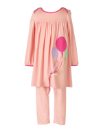 Tabby Tunic and Leggings - Pink with Birthday Balloons