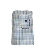 Britton Scalloped Skirt in Blue Jacquard Plaid