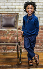Anthony 1/4 Zip Sweater in Navy