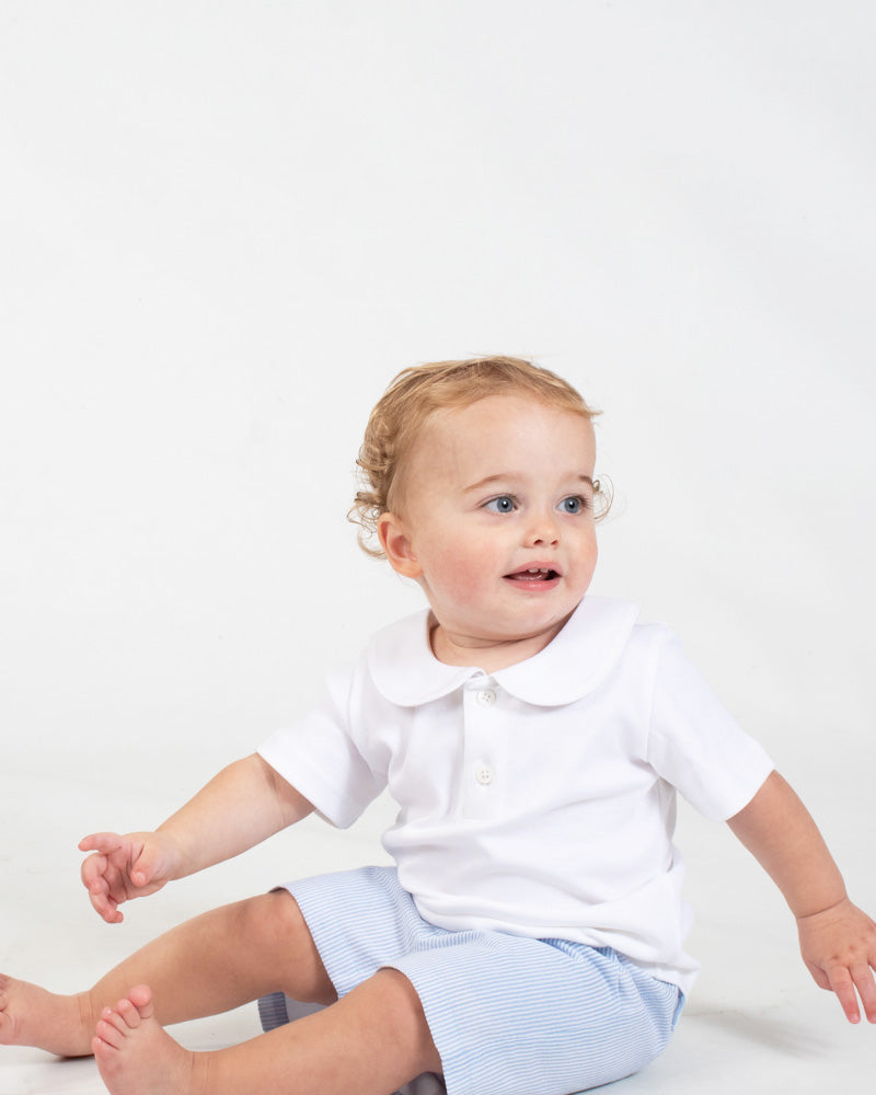Alexander Short in Blue Seersucker with White Seersucker Pocket