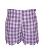 Katie Shorts in Purple Gingham Seersucker