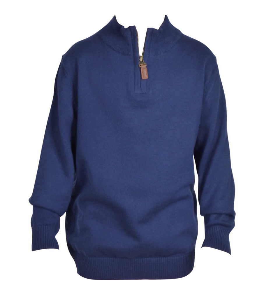 Anthony 1/4 Zip Sweater in Navy - ADULT SIZES