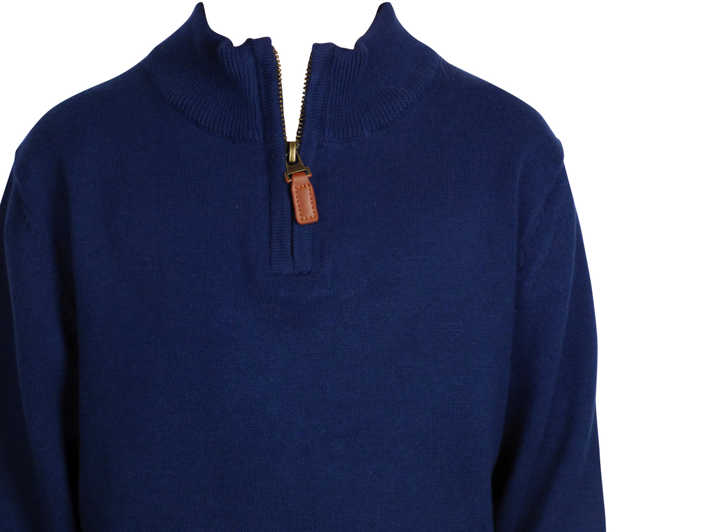 Anthony 1/4 Zip Sweater in Navy - ADULT SIZES
