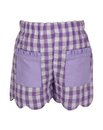 Katie Shorts in Purple Gingham Seersucker