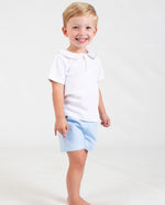 Alexander Short in Blue with Yellow Gingham Seersucker Pocket
