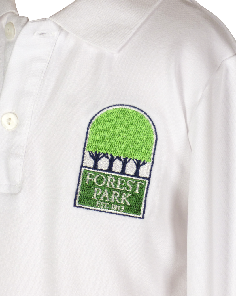 TYL Scholar Comfort Polo - Long Sleeve with Forest Park Logo